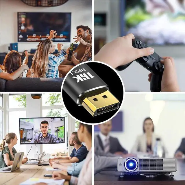 Alt view image 5 of 6 - AOMOPROING 16K Displayport to Display Port 2.1 6.6FT, 40Gbps Display Cord, 4K Video Monitor Cable Support 8K@120Hz 4K@240Hz HDR/eARC/FreeSync/G-Sync Connecting PC/Computer/Gaming/Graphics Card