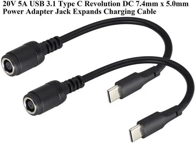 Alt view image 5 of 7 - Aomoproing USB Type C Male External to DC 7.4mmx5.0mm Female Internal Connector Quick 5A Charging Power Supply Suitable for Mobile Phones,Tablets,laptops Power Sockets(17cm/6.7inch-2Pack)