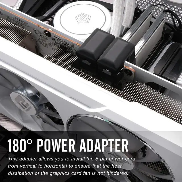Alt view image 2 of 7 - Aomoproing  GPU VGA PCIE 8 Pin U Turn 180 Degree Angle Connector Power Adapter Board for Desktop Graphics Card-Standard Type 2 Pack