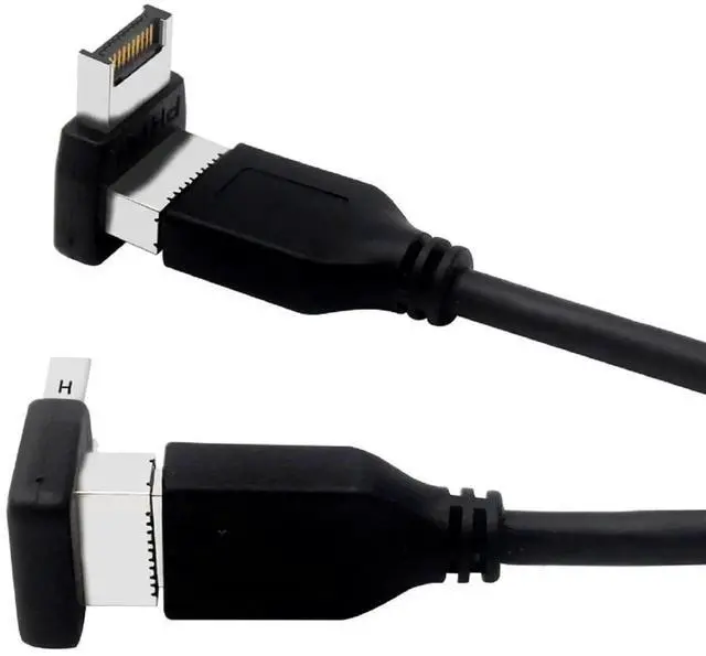 Alt view image 3 of 5 - Aomoproing Computer Motherboard USB3.1 Type-E Interface 90-Degree Right Angle Bent Head with Shell PH74B Right Angle Bent Head USB E Adapter for Computer Motherboard