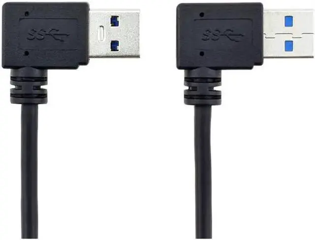 Alt view image 3 of 4 - Aomoproing 3.28ft. USB3.0 Type-C AM90 data line Type-C side bend model