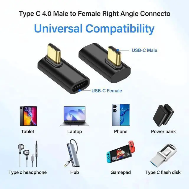 Alt view image 5 of 6 - Aomoproing 2 Pack 240W USB C 90 Degree Angle Adapter