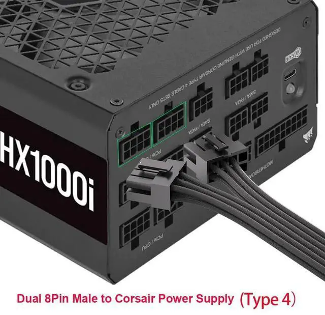 Alt view image 6 of 6 - 12VHPWR 90 Degree Adapter for C.orsair PCIE 5.0 16AWG 600W 12VHPWR Adapter Dual 8 Pin PCIe to 16 Pin 12+4 Pin for RTX 4090 4080 3090TI 4070Ti Graphics Card GPU, ONLY for C.orsair Power Supply (Type B)