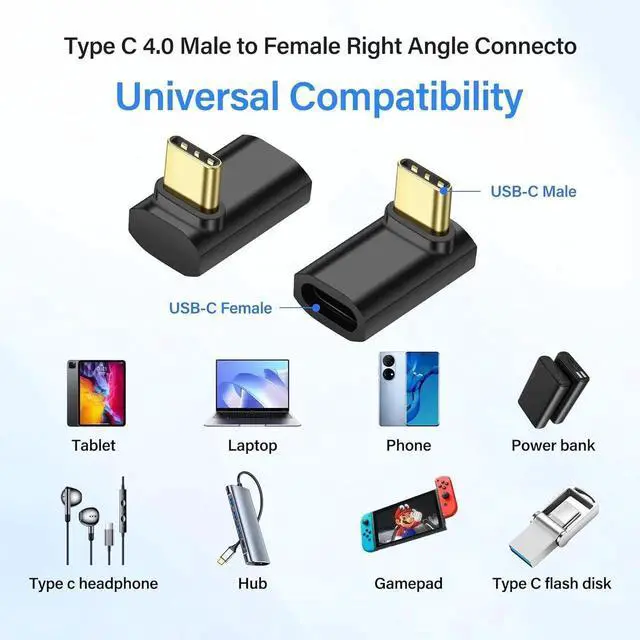 Alt view image 4 of 5 - Aomoproing 2 Pack 240W USB C 90 Degree Angle Adapter