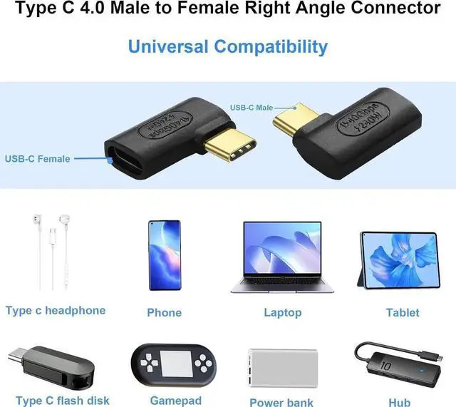 Alt view image 4 of 4 - Aomoproing 2 Pack 240W USB C 90 Degree Angle Adapter