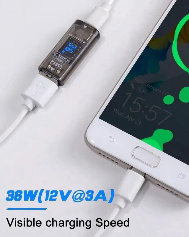 Alt view image 3 of 7 - AOMOPROING USB C Female to USB Female Adapter, Type C to Type A Adapter 3.2 with LED Digital Display, 10Gbps Data Sync & Charging Converter Compatible with iPhone, Galaxy, Laptop, 2-Pack