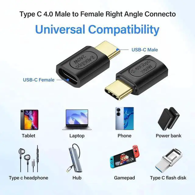 Alt view image 5 of 6 - Aomoproing 2 Pack 90 Degree USB C 240W Angle Adapter