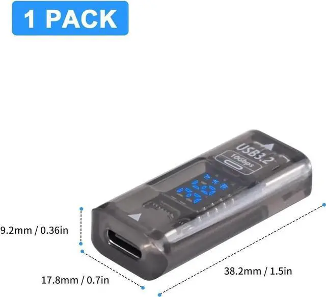 Alt view image 5 of 7 - AOMOPROING USB C Female to USB Female Adapter, Type A to Type C Adapter with LED Digital Display, USB C 3.2 Converter Support 10Gbps Data Sync and Charging for Laptop, PC(1pcs)