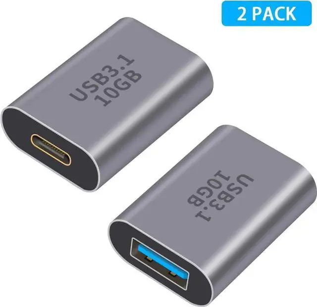 Main image of AOMOPROING 10Gbps USB C Female to USB Female Adapter, 2-Pack Bi-Directional USB 3.1 Gen2 Type-C to Type-A Converter OTG Adapter Compatible with iPhone, MacBook Pro, Laptop