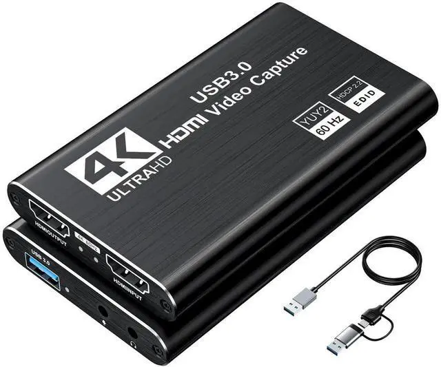 Main image of AOMOPROING Video Capture Card, Audio Video Capture Card, USB 3.0 Capture Card 4K HDMI Loop-Out, 1080P 60FPS/2K 30FPS Video Game Capture for Streaming Works for PS5/Switch/Camera/PC/OBS(Black)