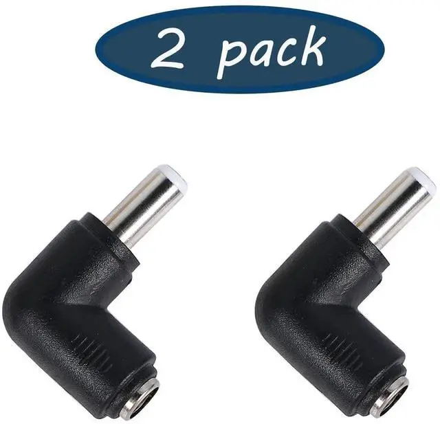 Alt view image 5 of 5 - Aomoproing DC Power Connector Adapter 90 Degree Angle DC5.5 x 2.5mm Male Plug to 5.5x2.1mm Female Jack Adapter Coupler DC 5521 Female to 5525 Male Converter 2pcs