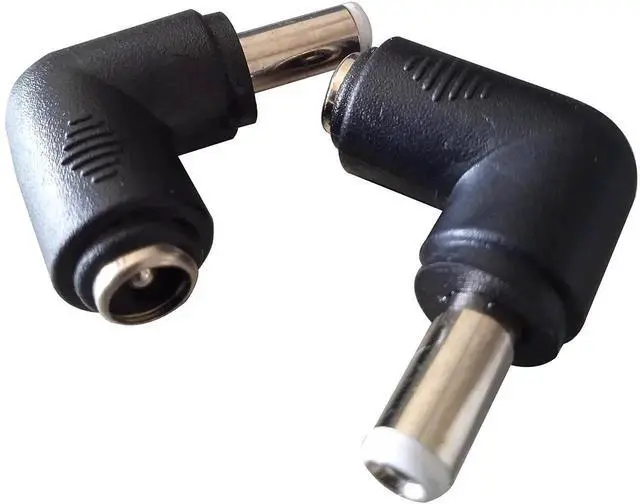 Alt view image 4 of 5 - Aomoproing DC Power Connector Adapter 90 Degree Angle DC5.5 x 2.5mm Male Plug to 5.5x2.1mm Female Jack Adapter Coupler DC 5521 Female to 5525 Male Converter 2pcs