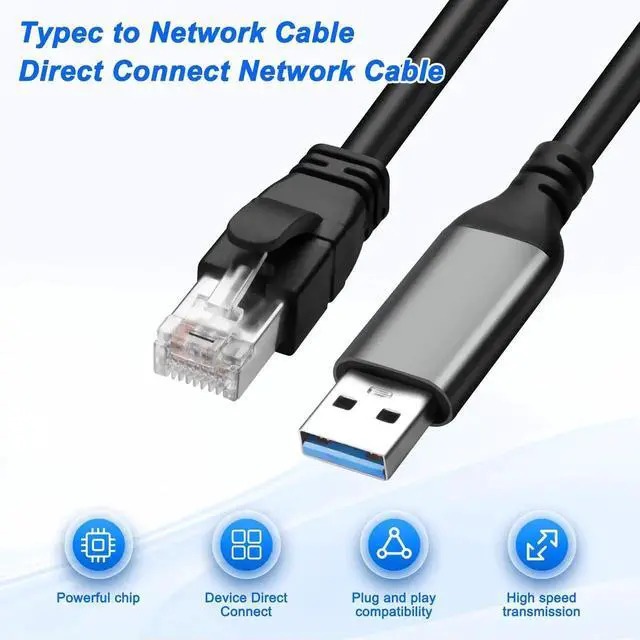 Alt view image 5 of 7 - Aomoproing USB A to Ethernet Cable Gigabit LAN Network 1 Gbps USB 3.0 Type A Male to RJ45 Male/Female Adapter Cord for Laptop PC and More Directly Connected to Switch, Router, Modem-2M/6.5FT