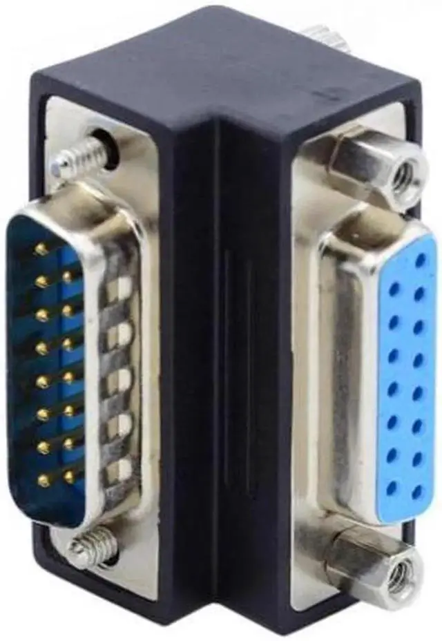 Main image of Aomoproing Down 90 Degree Angled DSUB D-subminiature 15pin Male to Female Extension Adapter DB Connector