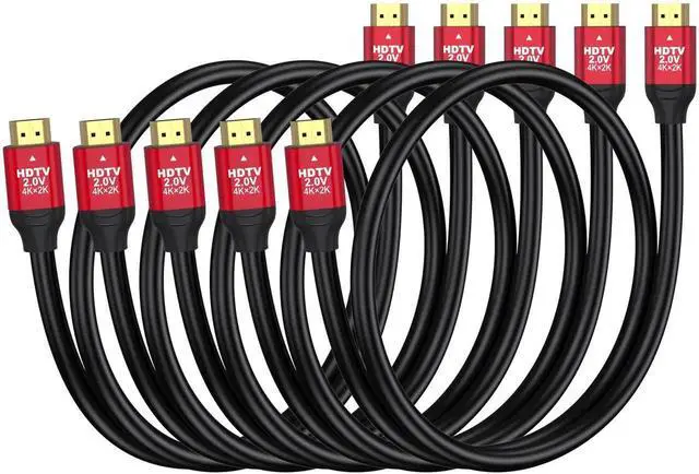 Main image of AOMOPROING HDMI to HDMI Cables 5 Feet, 5-Pack, High Speed HDMI 2.0 Cable Supports 4K@60Hz, 2K, 1080P, HDCP 2.2, HDR, ARC & Ethernet, Compatible with Xbox, PS3, PS4, Laptop, Roku, Monitor, TV etc