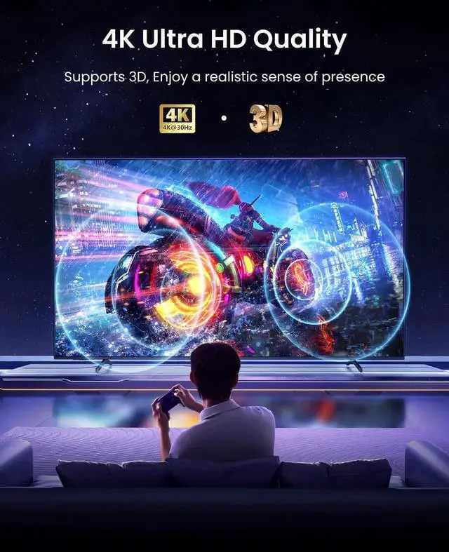 Alt view image 5 of 7 - Aomoproing HDMI Splitter 1 in 4 Out Support Duplicate/Mirror 1 Source Screen to 4 HDM-I Display Devices(Not Extend), 4 Port Hdmi Splitters for 3D,1080P, UHD TV(Not Include HDMI Cable)