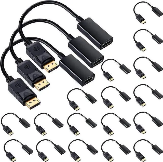 Main image of AOMOPROING 20 Pack DisplayPort (DP) to HDMI Adapter Uni Directional DP to HDMI Display Cable Male to Female for Standard DP Port Computer Laptops 4K Transfer Projector Monitor TV Screen Converter