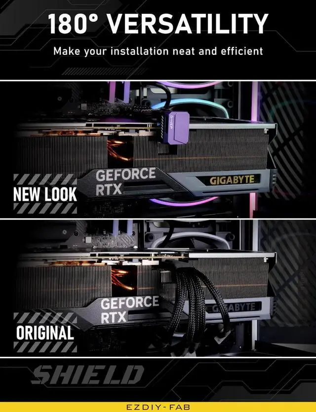 Alt view image 7 of 7 - Aomoproing  PCIe 5.0 GPU Power Adapter - 600W 12+4pin, 16pin 12VHPWR Connector, 12V-2x6 GPU Adapter, 180 Degree Right Angle - Compatible with RTX 3090Ti, 4070Ti, 4080, 4090 - RVS Type, Purple, 1 Pack