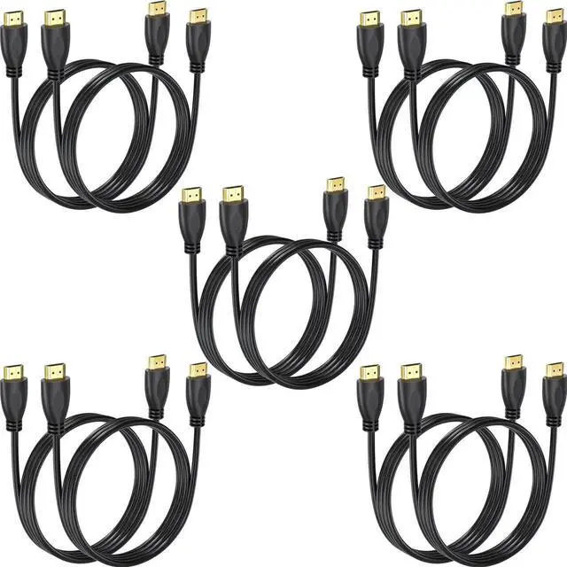 Main image of AOMOPROING 4K HDMI Cables 6FT 10-Pack, HDMI 2.0 Cable for Soundbar to TV, Support 4K@60Hz, 18Gbps, HDCP 2.2, HDR, Dolby, ARC/eARC, Compatible with Monitor, Computer, Laptop, Projector