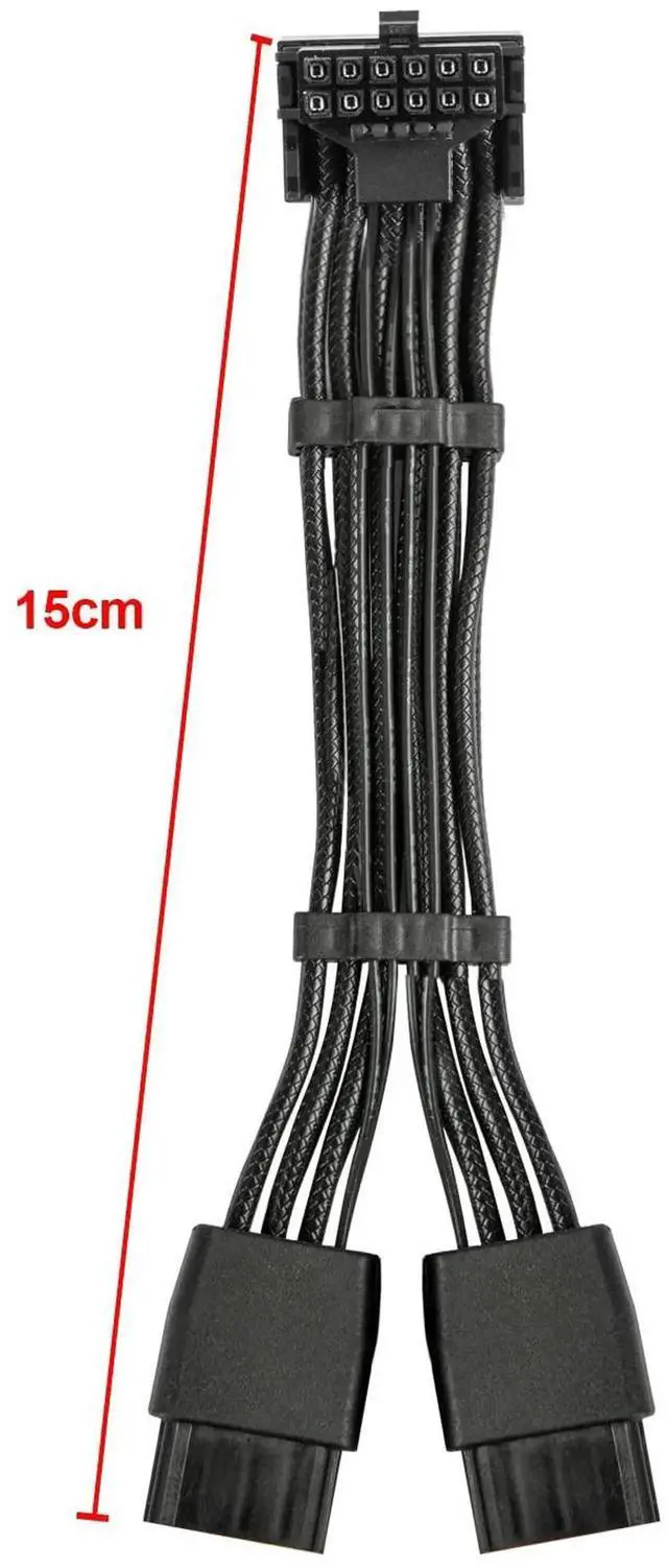 Alt view image 5 of 6 - Aomoproing  12VHPWR 90 Degree Adapter to 2X 8Pin: 16AWG 16 PIN GPU Right Angle PCI-E 5.0 Extension for for Graphic Card GPU 12+4pin RTX 3090Ti 4070Ti 4080 4090 (Type A)