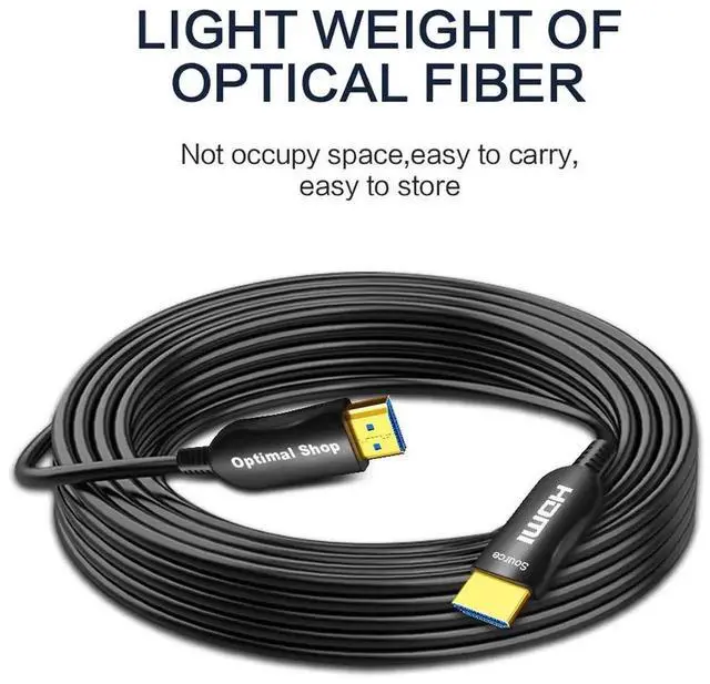 Alt view image 2 of 7 - 4K Fiber Optic HDMI Cable 100Feet,HDMI 2.0 Cable 18Gbps Supports 4K@60Hz,4:4:4/4:2:2/4:2:0,HDR,Dolby Vision,HDCP2.2,ARC,3D,Slim and Flexible HDMI Fiber Optic Cable (100 Feet/30 Meter)