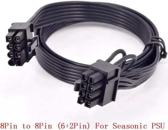 Alt view image 2 of 3 - PCIe 8pin to 8pin (6+2Pin) Power Supply Cable GPU For Seasonic PSU KM3 Series X-750 X-850 SS-1050XP3 SS-1200XP3 M12II Evo Series 520 620 650 750 850 Snow Silent 750 1050 FOCUS PLUS Gold SSR-850FX