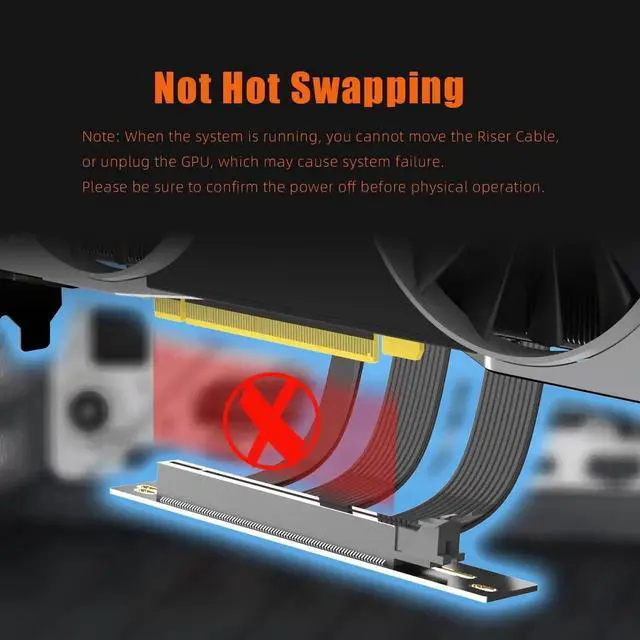 Alt view image 2 of 7 - Aomoproing  300mm PCIe 5.0 Riser Cable for RTX5090 RTX4090 RX9070 RX7900, Compatible with PCIe 5.0/4.0 GPUs, 90 Degree Right Angle for Vertical GPU Mount