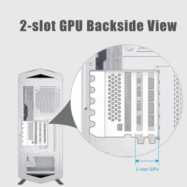 Alt view image 3 of 4 - Aomoproing  2-Slot GPU Support Bracket with 180mm PCIe 4.0 Riser Cable for GPU Vertical Mount, Compatible with RTX 40/30 Series and Radeon RX7000/RX6000 Series, PC Cases with Open PCI 7/8-slot Design