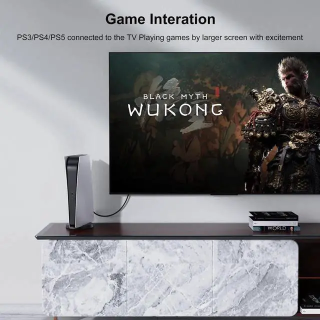 Alt view image 5 of 7 - 8K HDMI 2.1 Cables 3 FT, 20-Pack, High Speed HDMI ARC/eARC Cable 48Gbps, 8K@60Hz, 4K@144Hz, 1080P@240Hz-HDCP 2.2,3D/HDR for Soundbar, PS5/4, Xbox, Roku, Cinema, TV, Computer, Monitor & More