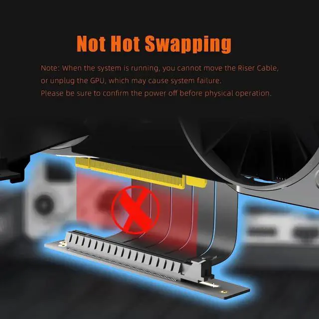 Alt view image 3 of 7 - Aomoproing  400mm PCIe 4.0 X16 Riser Cable for PCIe 4.0/3.0 GPUs, Such as GeForce RTX 40/30 Series and AMD Radeon RX7000/RX6000 Series, etc