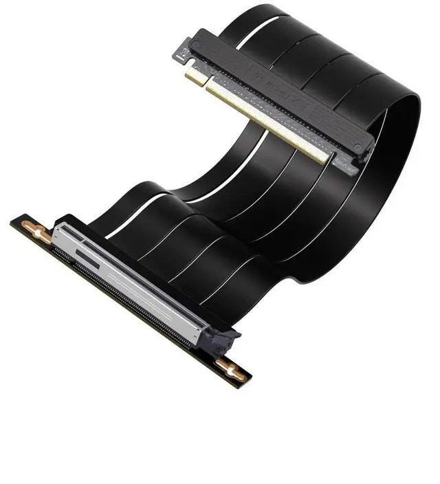 Main image of Aomoproing PCIe 5.0 X16 Riser Cable,128GB/s Bandwidth, for RTX 50/40 & RX 9000/7000 GPUs, PCIe Extension Card, Backward Compatible with PCIe 4.0/3.0,Vertical GPU Mount,Right Angle-20cm,Black