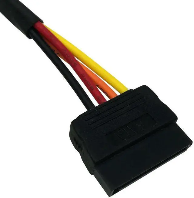 Alt view image 3 of 3 - Aomoproing (2-Pack SATA Power Extension Cable, M/F Serial ATA HDD Hard Drive Adapter Sleeved 12-inch (30CM)