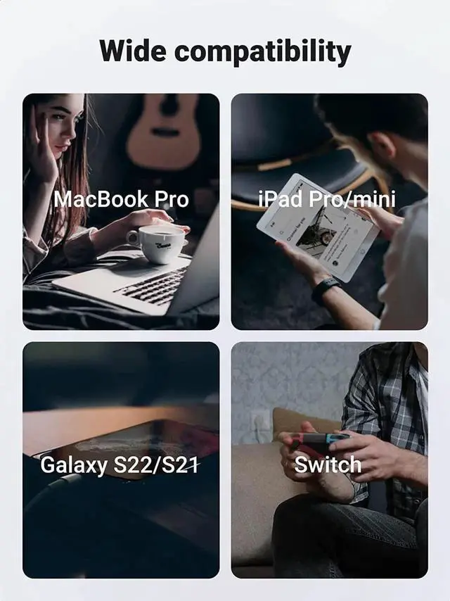 Alt view image 2 of 7 - UGREEN 100W USB C to USB C Cable 6ft, Type C Charger 5A Fast Charging Cable, USBC to USBC Cord Compatible with MacBook Pro 2021, iPad Pro 2021, iPad Air 5, Samsung Galaxy S21, Pixel, Switch, and More