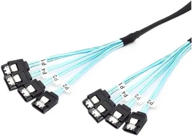 Alt view image 3 of 3 - Aomoproing NGFF 4 SATA 7pin Target Hard Disk 6Gbps Data Server Raid Internal SAS 4 SATA Host to Cable 50cm