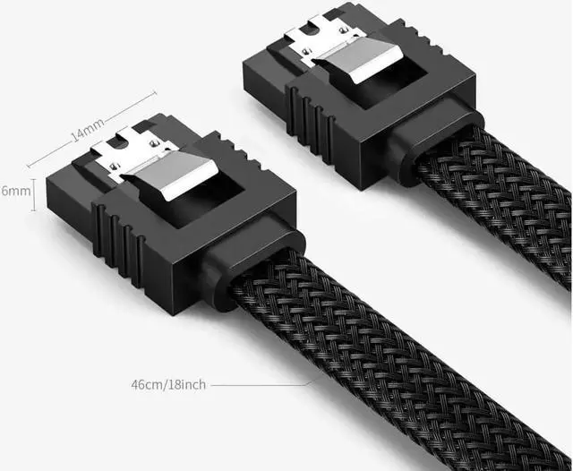 Alt view image 6 of 7 - Aomoproing 3PACK SATA Cable III 3 Pack 6Gbps Straight HDD SDD Data Cable with Locking Latch 18 Inch for SATA HDD, SSD, CD Driver, CD Writer, Black