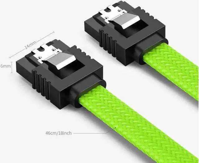 Alt view image 4 of 7 - Aomoproing 3PACK SATA Cable III 3 Pack 6Gbps Straight HDD SDD Data Cable with Locking Latch 18 Inch for SATA HDD, SSD, CD Driver, CD Writer, Green