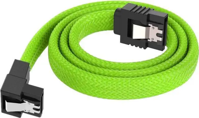 Alt view image 5 of 7 - Aomoproing 3PACK SATA Cable III 3 Pack 90 Degree Straight to Right Angle 6Gbps HDD SDD SATA Data Cable with Locking Latch 50cm 18 Inch for SATA HDD, SSD, CD Driver, CD Writer, Green