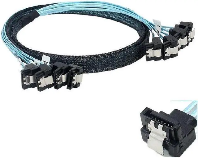 Alt view image 5 of 5 - Aomoproing 1pcs Sata To Sata Cable Double 90 Degrees Cable Sata 7 Pin To Sata 7 Pin Sas Cable 6Gbps HDD Splitter Cable For Server (0.5m)