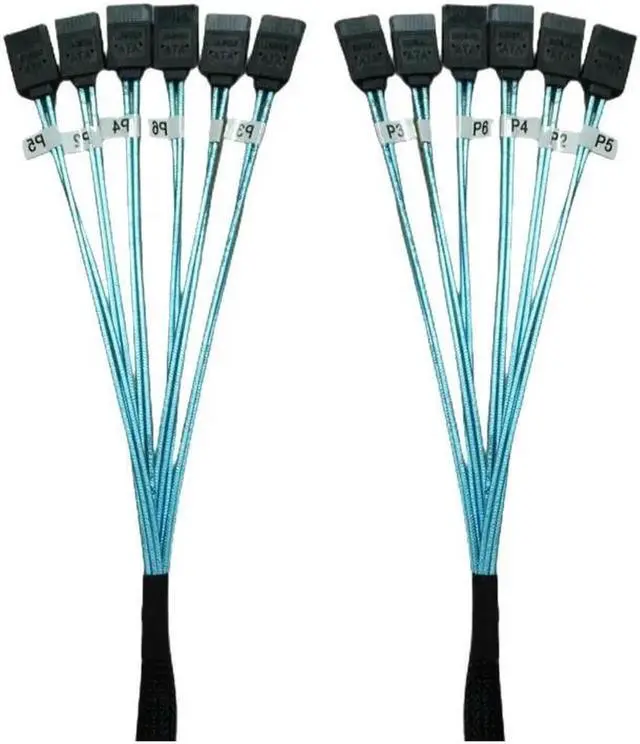 Alt view image 2 of 5 - Aomoproing 1pcs Sata To Sata Cable Double 90 Degrees Cable Sata 7 Pin To Sata 7 Pin Sas Cable 6Gbps HDD Splitter Cable For Server (0.5m)