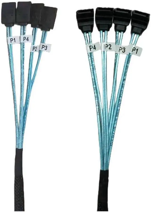 Alt view image 4 of 5 - Aomoproing 1pcs Sata To Sata Cable Double 90 Degrees Cable Sata 7 Pin To Sata 7 Pin Sas Cable 6Gbps HDD Splitter Cable For Server (0.5m)