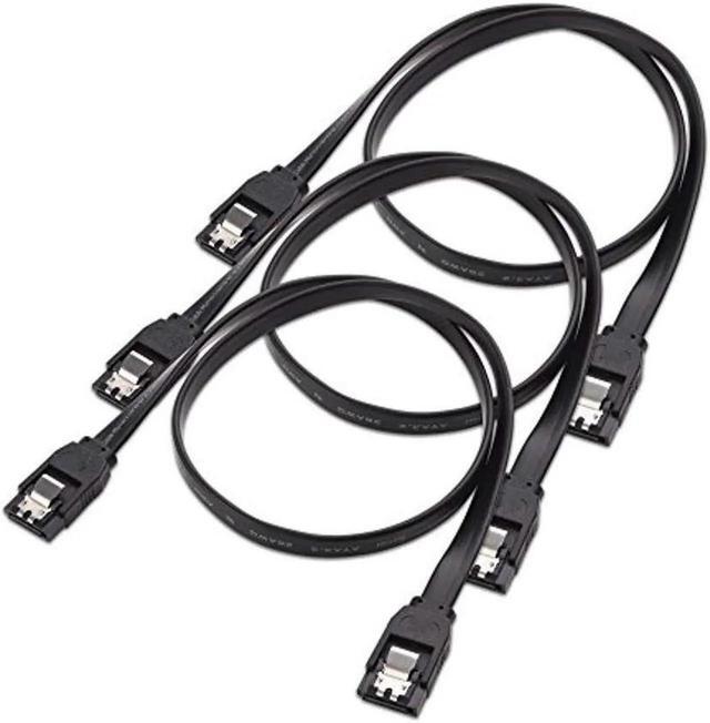 Confezione Da 12 Cavi SATA III 6.0 Gbps 0.4 Metri - Nero - Connettori Dritti A 7 Pin Per HDD, SSD E Unità Ottiche