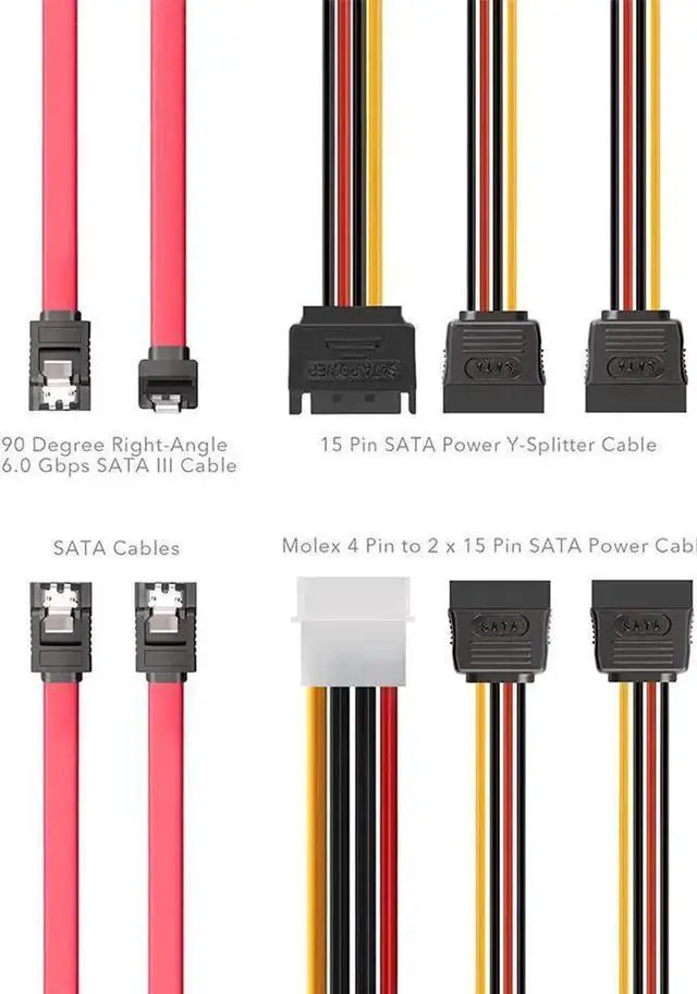 Alt view image 5 of 6 - Aomoproing SATA Cable SATA Data Cable and SATA Power Splitter Cable ST1003