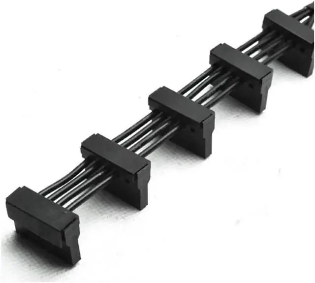 Alt view image 6 of 6 - Aomoproing 4-Pin IDE 1to 5 SATA SATA Power Cable Adapter Splitter Cables 18AWG Black Sleeved 40cm For PC Server