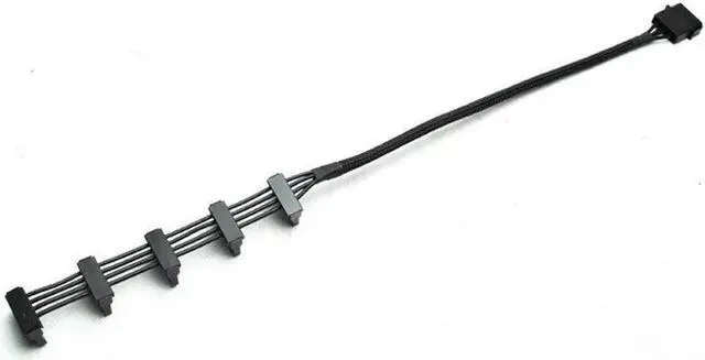 Alt view image 5 of 6 - Aomoproing 4-Pin IDE 1to 5 SATA SATA Power Cable Adapter Splitter Cables 18AWG Black Sleeved 40cm For PC Server