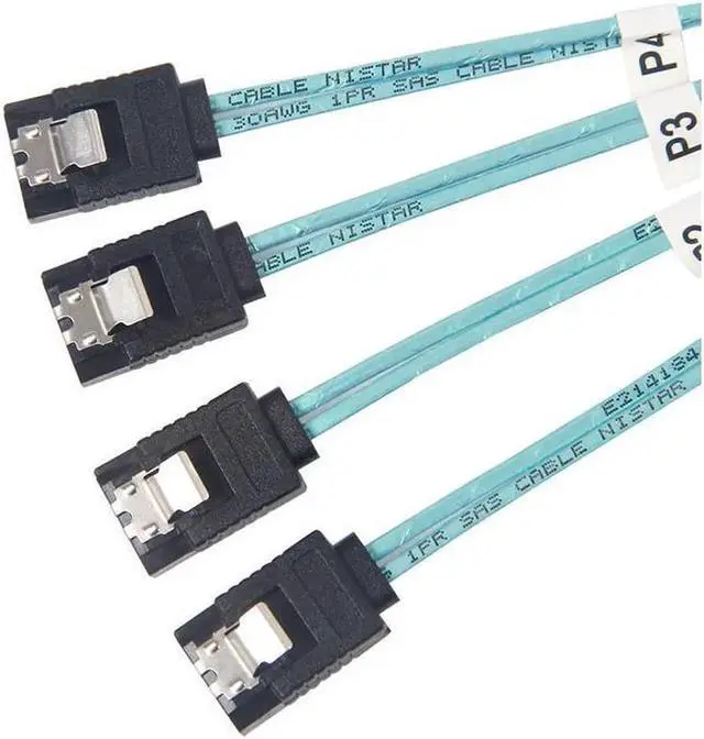 Alt view image 3 of 6 - Aomoproing SFF80874SATA1M Internal Mini SAS to 4 x SATA Cable (SFF-8087 to SATA Forward Breakout),Mini SAS Host/Controller to 4 SATA Target/Backplane-3.3ft