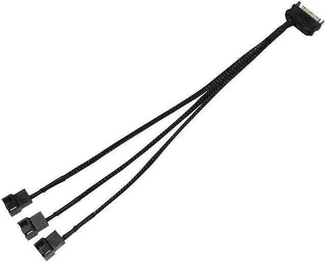 Alt view image 2 of 4 - Aomoproing 1Pcs 30cm SATA 1 To 3 4-Pin Power Cable PC Computer Cooling Fan Splitter Hub Converter Adapter Extension Wire Cord