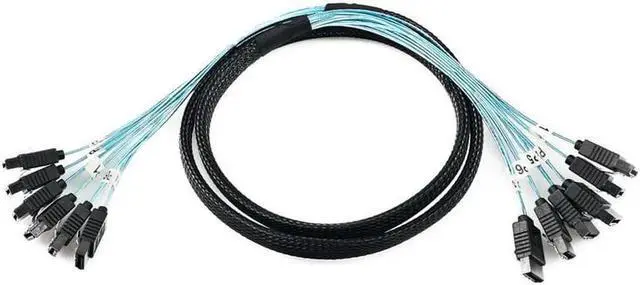 Alt view image 4 of 7 - Aomoproing High Speed 6Gbps 6pcs Set Sata 6 SATA Cable SAS Cable for Server 1M