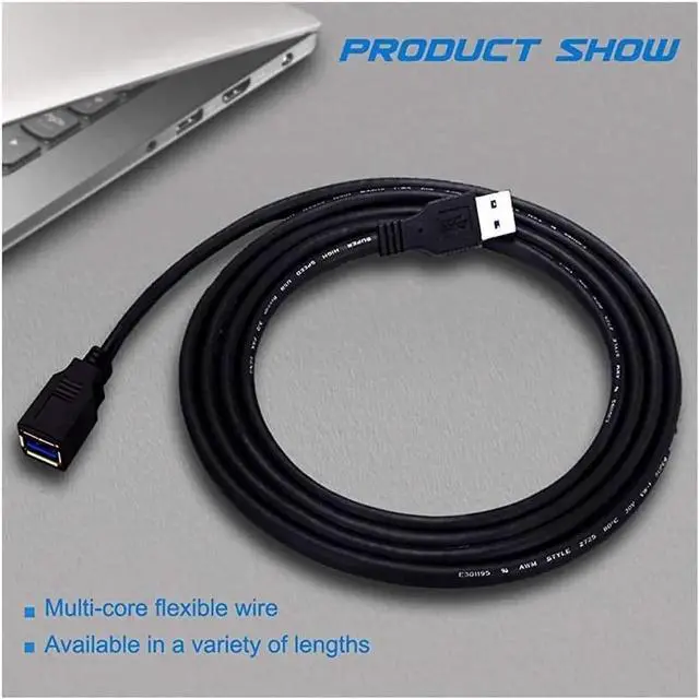 Alt view image 6 of 6 - Aomoproing USB 30 Extension Cable 12 ft USB Extension Cable USB 30 Extender Cord Type A Male to Female Data Transfer Lead for Hard DrivePrinterKeyboardCameraUSB Flash DriveCard Reader