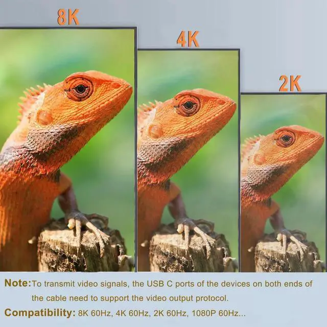 Alt view image 5 of 6 - [240W 40Gbps] USB C Cable Compatible with Thunderbolt 4 Cable, USB Type C Display Cable 8K 60Hz for Thunderbolt 3 Cable, USB4 C to C Cable Fast Charger, USBC to USBC Cable Charger Fast Charging (5ft)