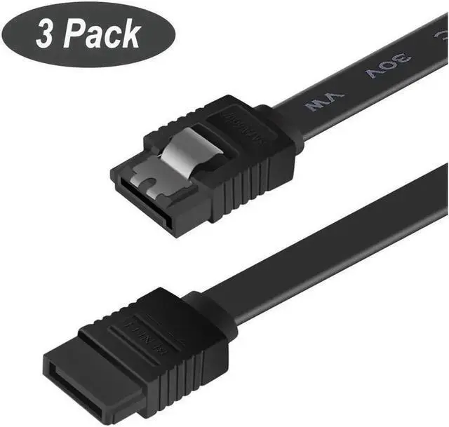 Main image of Aomoproing SATA Cable III 3 Pack 6Gbps Straight HDD SDD Data Cable with Locking Latch 16 Inch(40cm) for SATA HDD, SSD, CD Driver, CD Writer